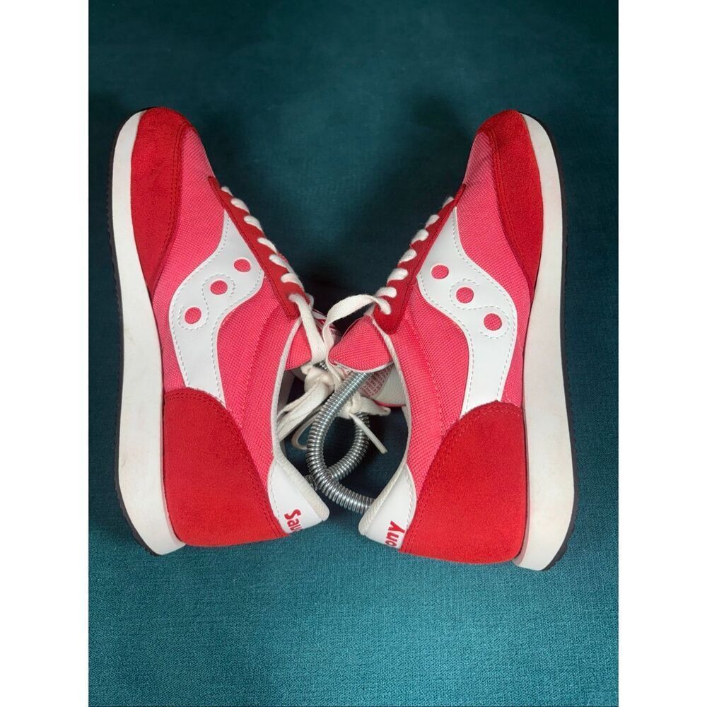 Saucony Hornet Retro Pink Red White Sneakers Women’s Size 8 S60538-6 - Picture 5 of 8